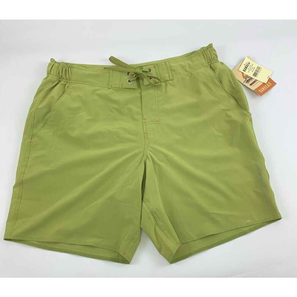 Kahala Shoreline Hybrid Swim Trunks Lime Green New Tags Quick Dry Tie Mens Large